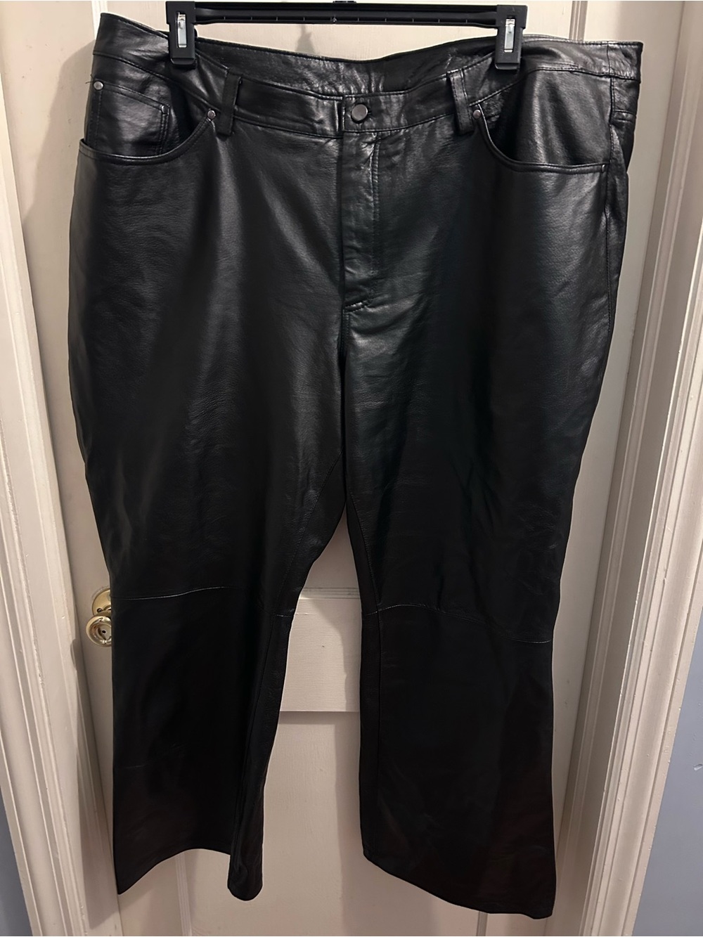 Jessica London Genuine Leather black Bootcut Pants size 22‎